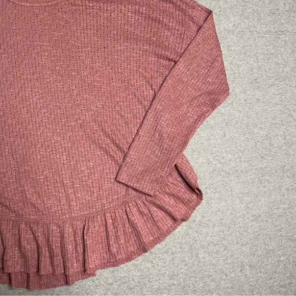 Anthropologie Maeve Top Womens XS Solid Red Cowl Neck Peplum - Picture 3 of 12